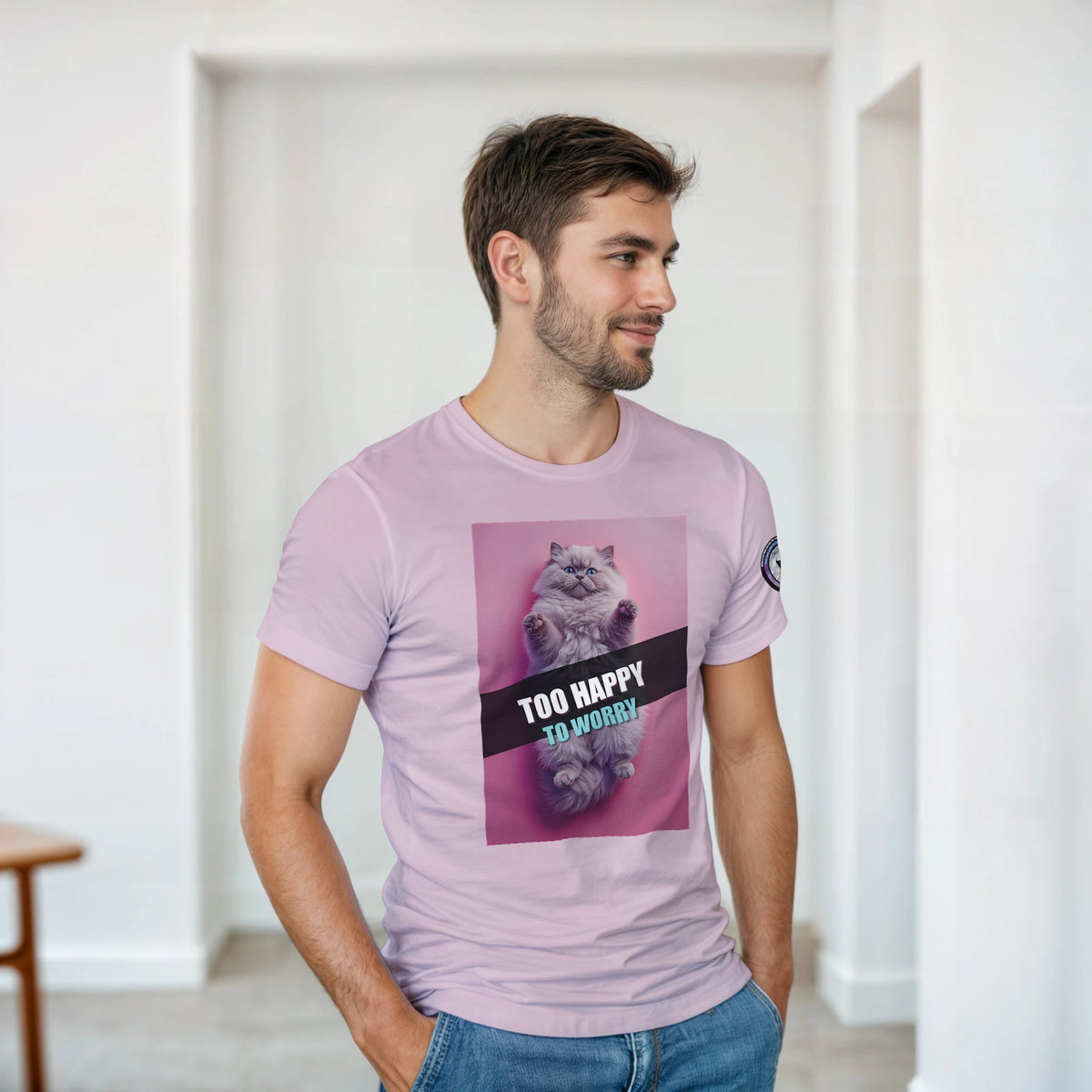 funny persian cat shirt, cat lover shirt, cute cat T-shirt, fluffy persian cat graphic tee, cat mom gift, cat dad gift, funny pet shirt, blue-eyed cat, humorous cat apparel, feline lover gift, kawaii cat shirt, animal lover T-shirt