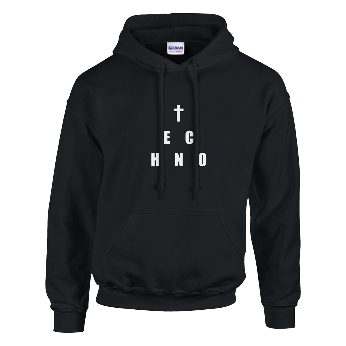 Heavenly Techno Angels unisex streetwear hoodie featuring cloud DJ girls graphic with techno rave theme and “we are spinning techno up here” design
