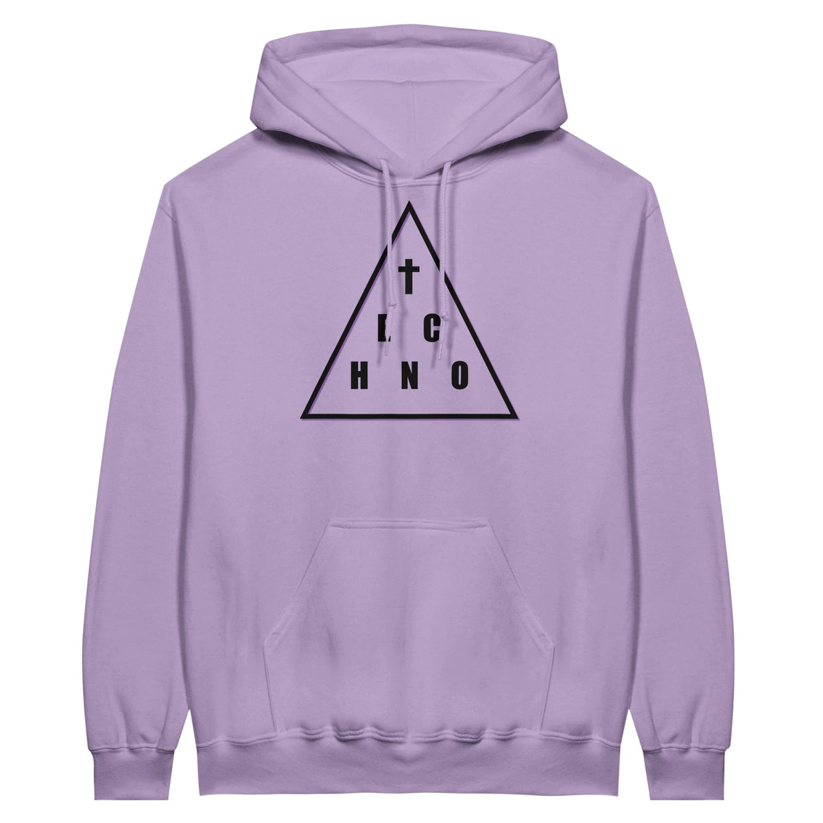 Unisex Techno Angels hoodie with cloud DJ girls mixing techno music, EDM festival-inspired streetwear graphic