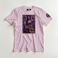 Justice Angel heavyweight unisex streetwear T-shirt featuring a powerful female winged angel holding a sword and balanced scales in a bold graphic design
