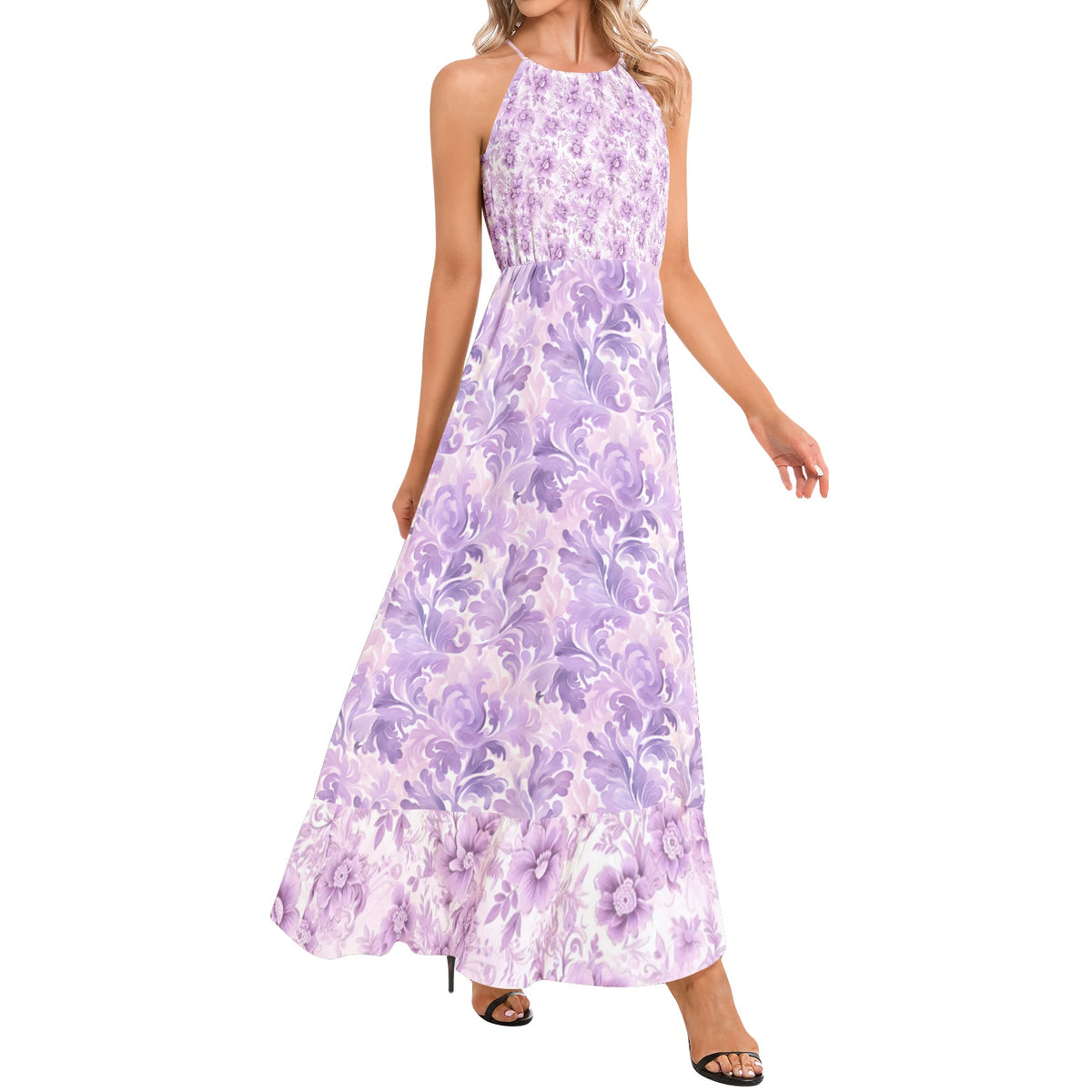 Lavender lilac maxi dress with romantic boho style, elegant summer purple floral dress featuring a flowing silhouette perfect for special occasions and warm-weather events