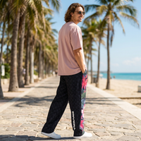 Unisex Hibiscus Print Streetwear Joggers
