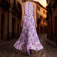 Lavender lilac maxi dress with romantic boho style, elegant summer purple floral dress featuring a flowing silhouette perfect for special occasions and warm-weather events