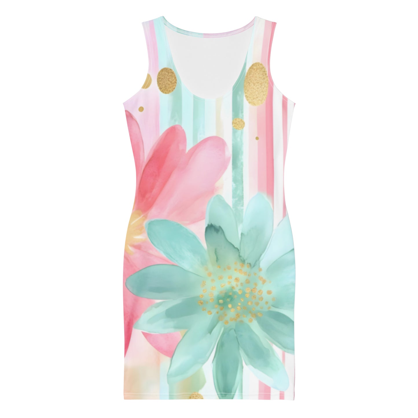 Mint Floral Dress Elegant Bodycon Mini Dress 1_7