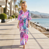 Vibrant Tropical Chic Wide-Leg Jumpsuit