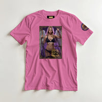 Justice Angel unisex T-shirt featuring a powerful blonde female winged angel holding a sword and balanced scales in a bold graphic design
