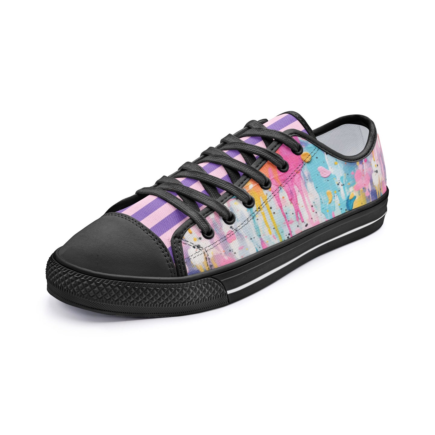 ENVERA Unisex Low Top Canvas Shoes "Art District" | Color Splash Sneakers | Modern Canvas Shoes | Vivid Designer Shoes