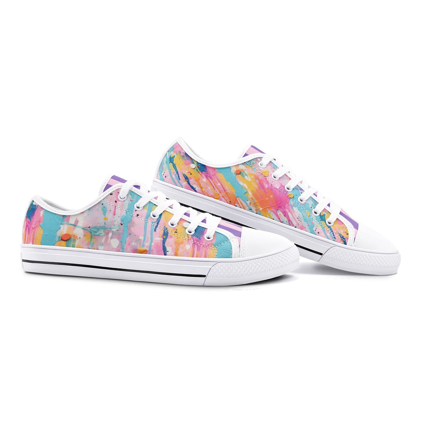 ENVERA Unisex Low Top Canvas Shoes "Art District" | Color Splash Sneakers | Modern Canvas Shoes | Vivid Designer Shoes