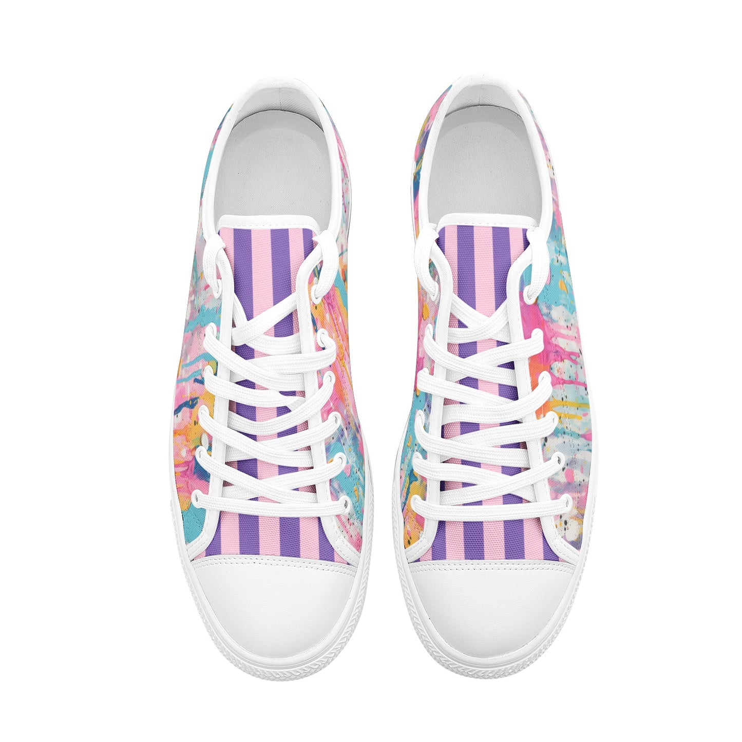 ENVERA Unisex Low Top Canvas Shoes "Art District" | Color Splash Sneakers | Modern Canvas Shoes | Vivid Designer Shoes