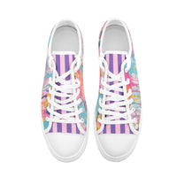 ENVERA colorful low top canvas sneakers with vibrant paint splash artwork and modern abstract design