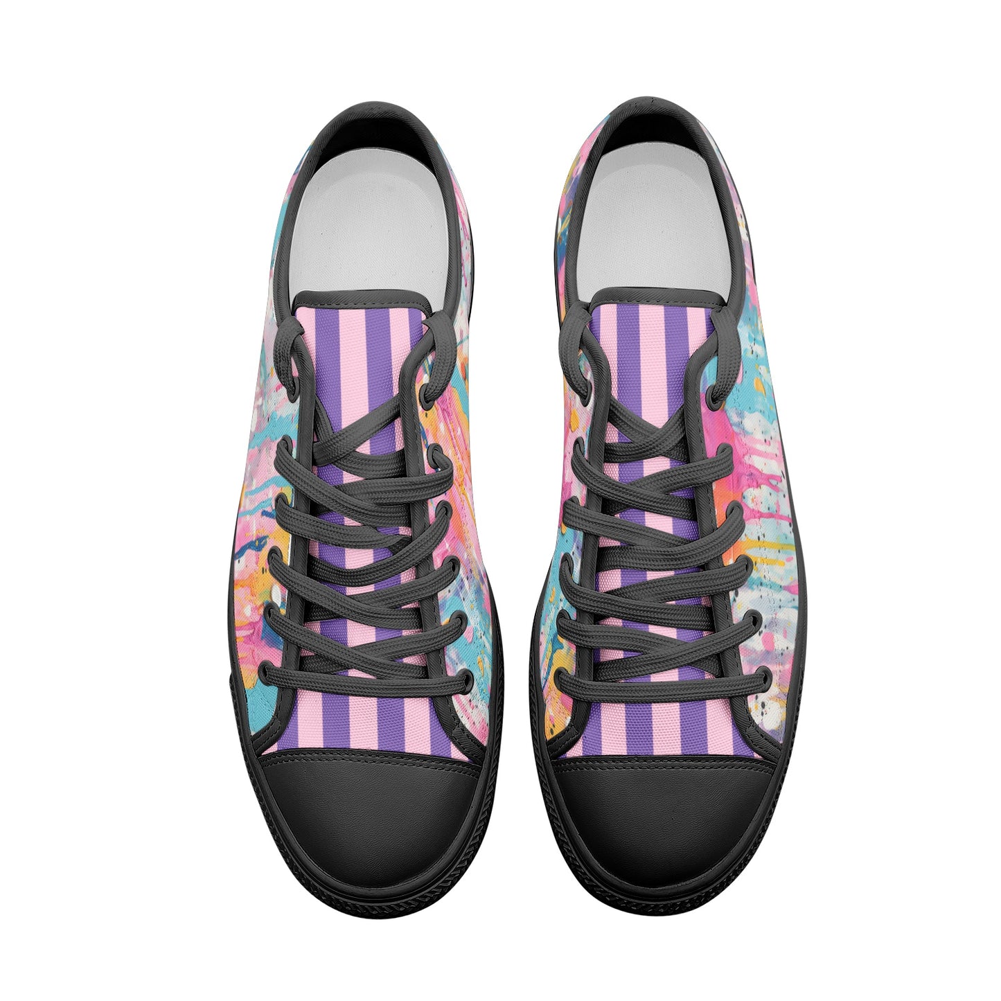 ENVERA Unisex Low Top Canvas Shoes "Art District" | Color Splash Sneakers | Modern Canvas Shoes | Vivid Designer Shoes