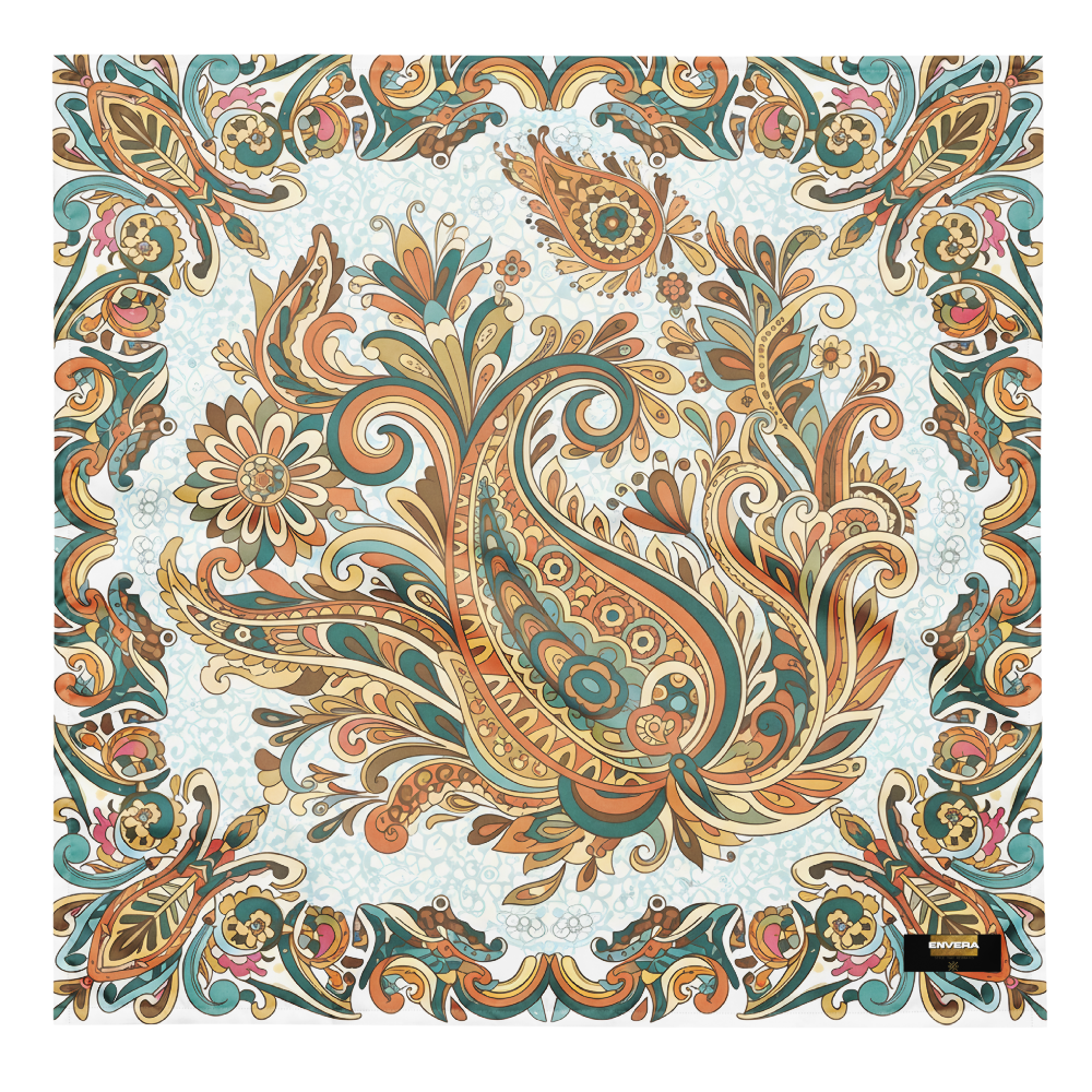 Elegant and versatile bandana with paisley pattern | soft fabric, eco-friendly, perfect for boho, vintage, or casual styles.