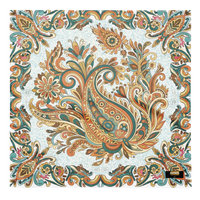 Bohemian paisley bandana featuring a colorful floral print in warm earthy tones