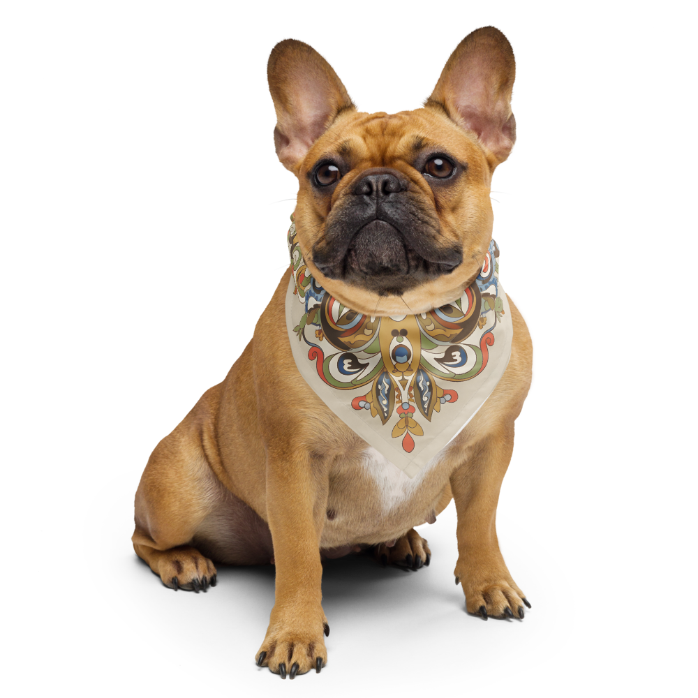 Elegant and versatile bandana with ornamental mandala pattern | soft fabric, eco-friendly, perfect for boho, vintage, or casual styles.