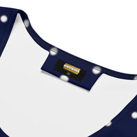 Navy Polka Dot Bodycon Mini Dress