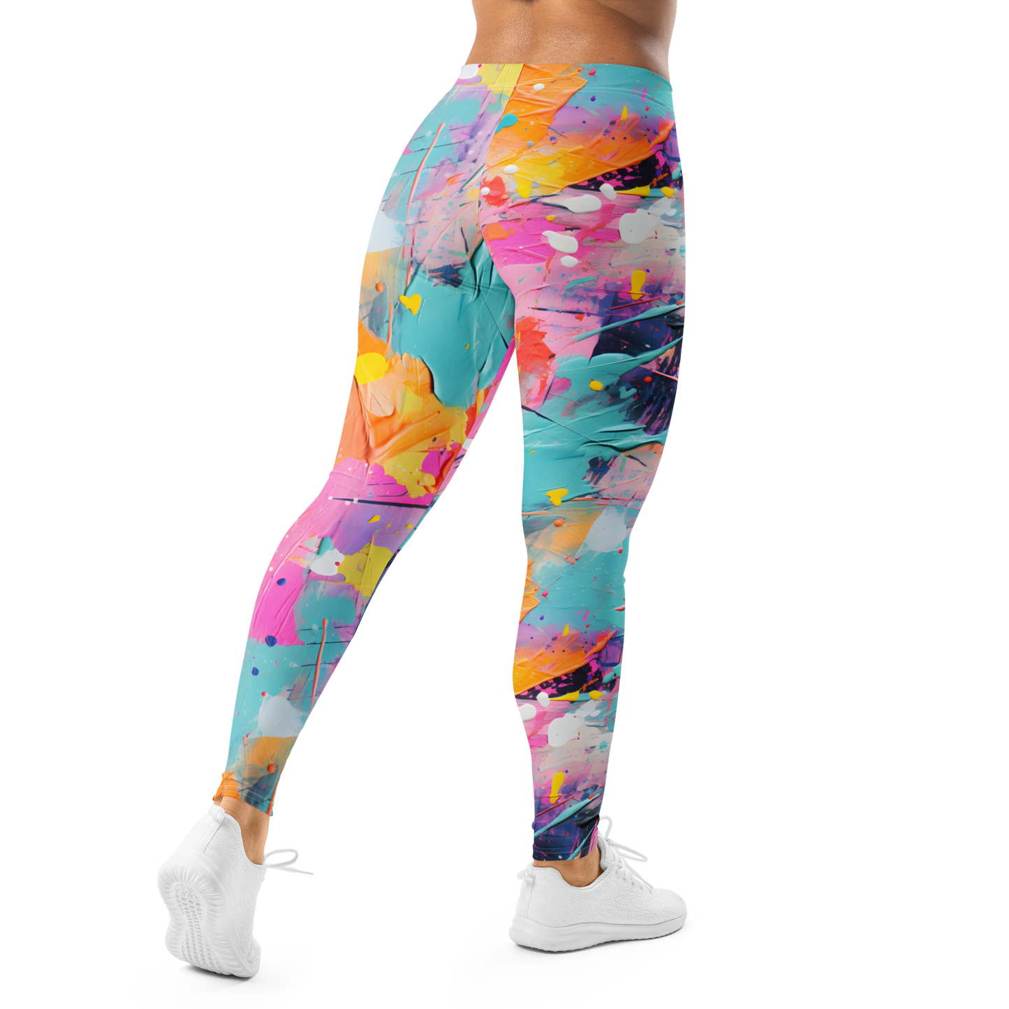 Vivid Paint Splatter Leggings – Colorful Streetwear Leggings for Bold Personalities | Vibrant Festival & Gym Leggings