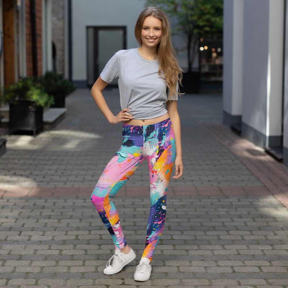 Vivid Paint Splatter Leggings – Colorful Streetwear Leggings for Bold Personalities | Vibrant Festival & Gym Leggings