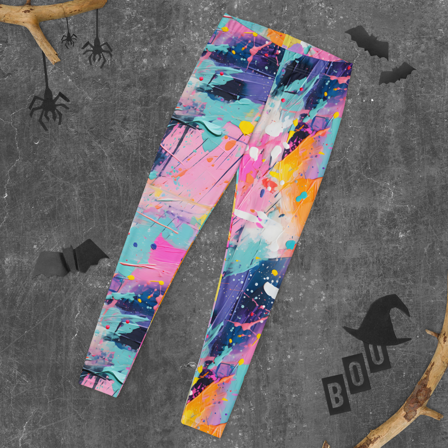 Vivid Paint Splatter Leggings – Colorful Streetwear Leggings for Bold Personalities | Vibrant Festival & Gym Leggings