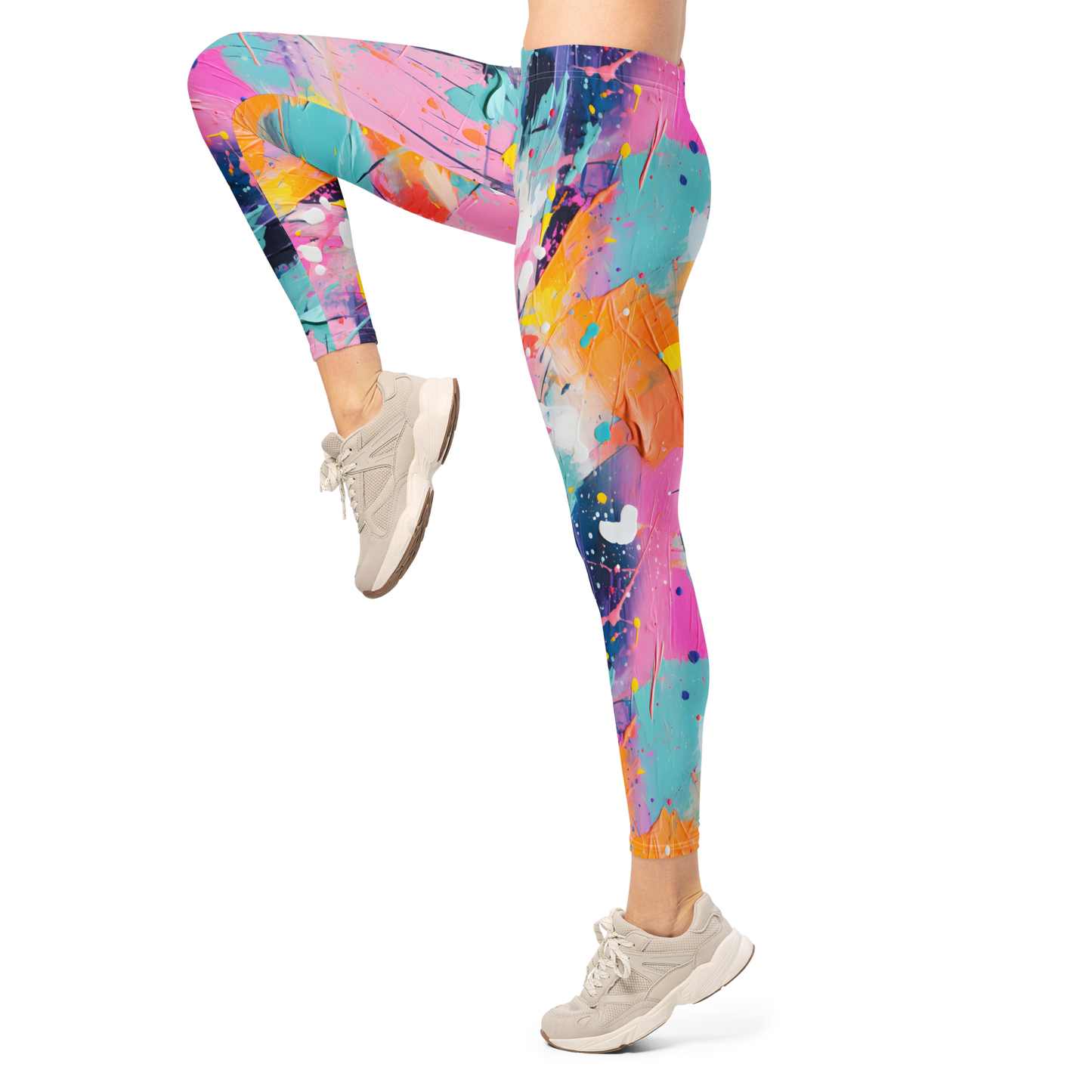 Vivid Paint Splatter Leggings – Colorful Streetwear Leggings for Bold Personalities | Vibrant Festival & Gym Leggings