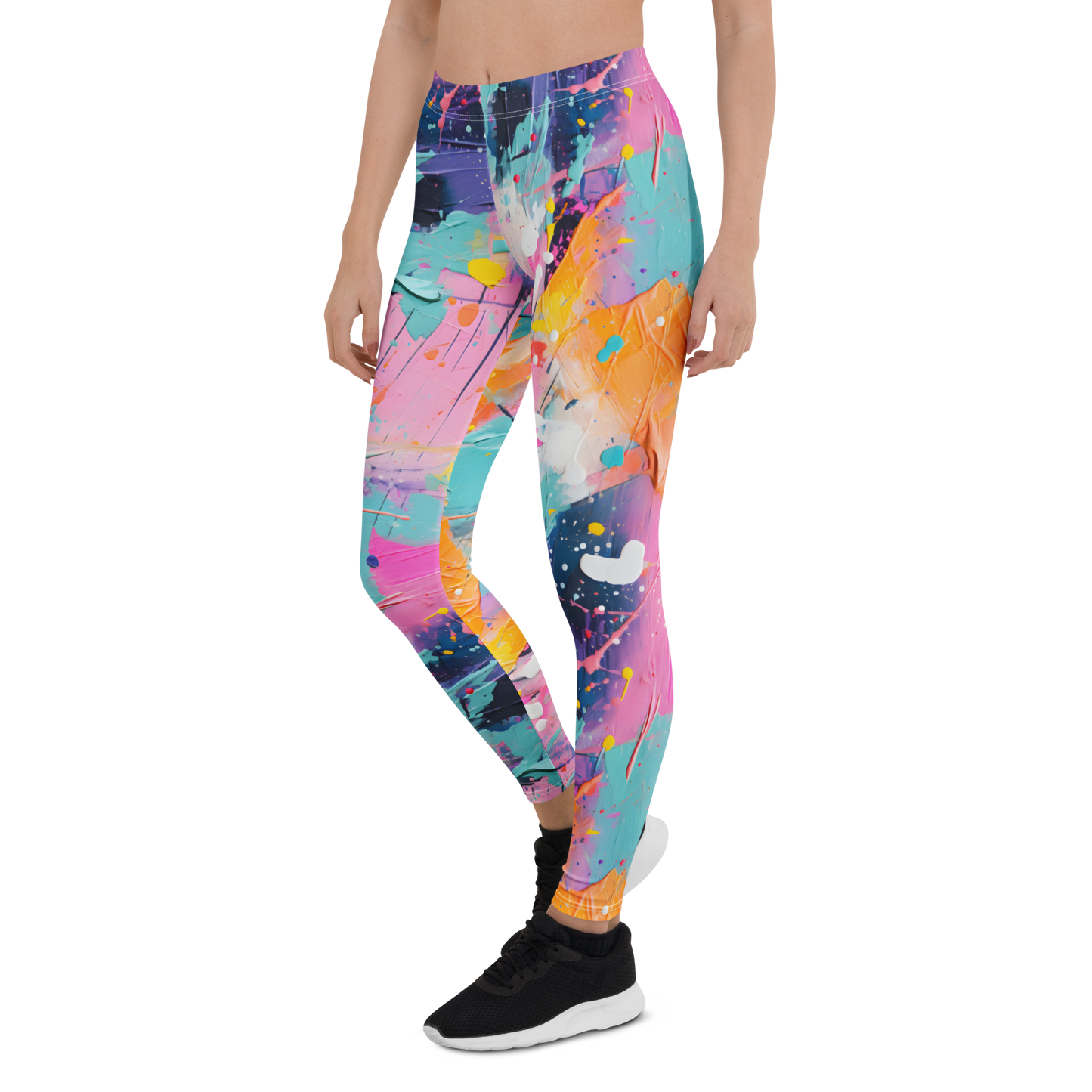 Vivid Paint Splatter Leggings – Colorful Streetwear Leggings for Bold Personalities | Vibrant Festival & Gym Leggings