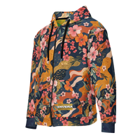ENVERA unisex zip hoodie with artistic floral camouflage print