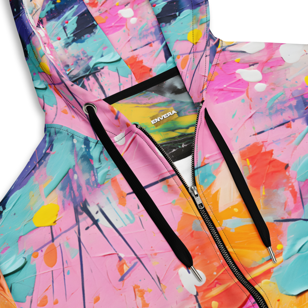 VIVID SOUL paint splatter hoodie with zipper and back print - colorful streetwear for bold personalities | Vibrant Unisex Hoodie