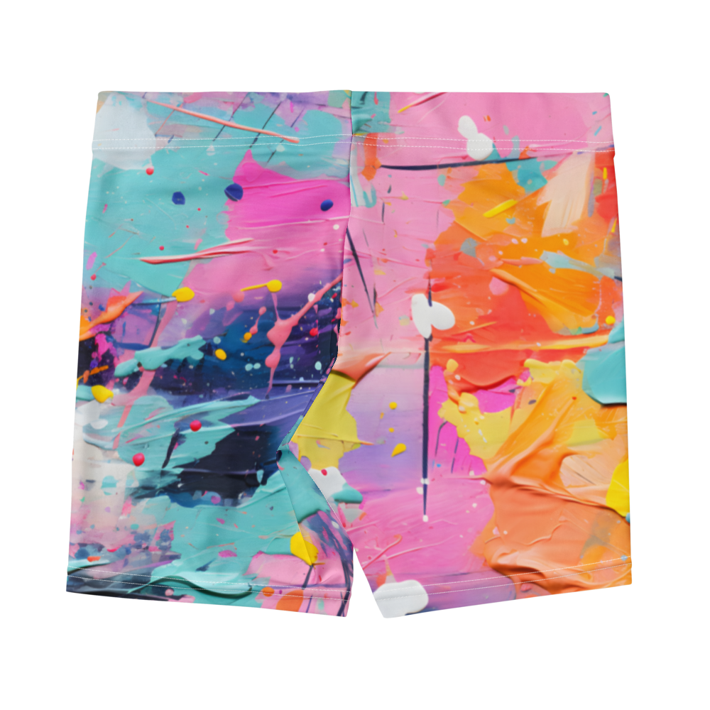 Vivid Paint Splatter Women’s Shorts – Bold street-art design with vibrant splashes
