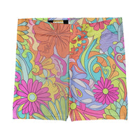 Stretch Athletic Shorts with Floral Print