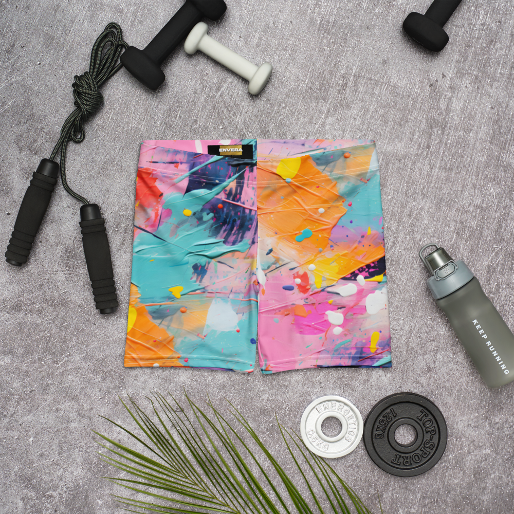 Vivid Paint Splatter Women’s Shorts – Bold street-art design with vibrant splashes