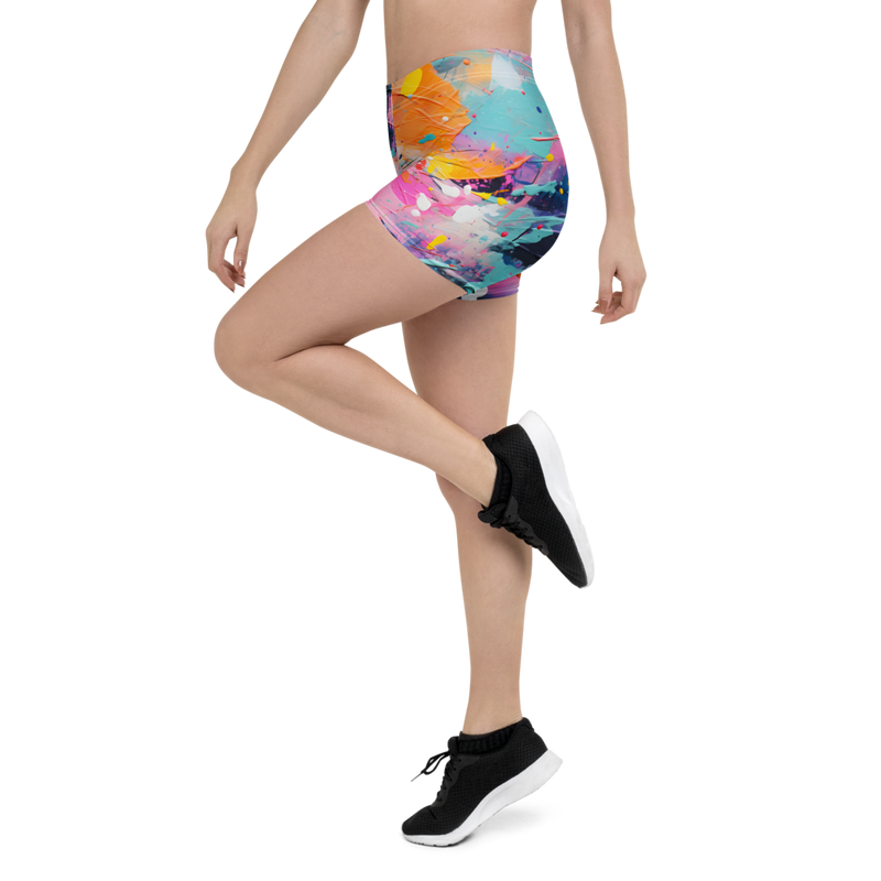 Psychedelic Flower Print Workout Shorts