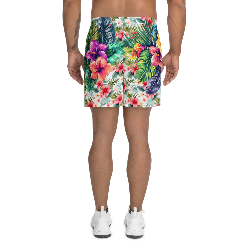 Tropical Tiki Performance Shorts – Built for Motion. Inspired by the Islands. Hawaiian Tiki Print Workout Shorts