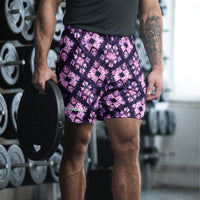 Long Sports Shorts with Boho Pattern