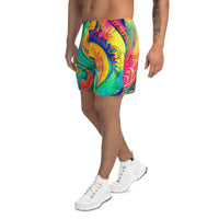 Psychedelic Sports Shorts – Long Colorful Gym & Swim Shorts with Abstract Swirl Print