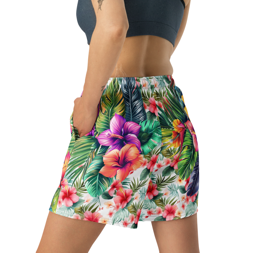 Tropical Tiki Performance Shorts – Built for Motion. Inspired by the Islands. Hawaiian Tiki Print Workout Shorts