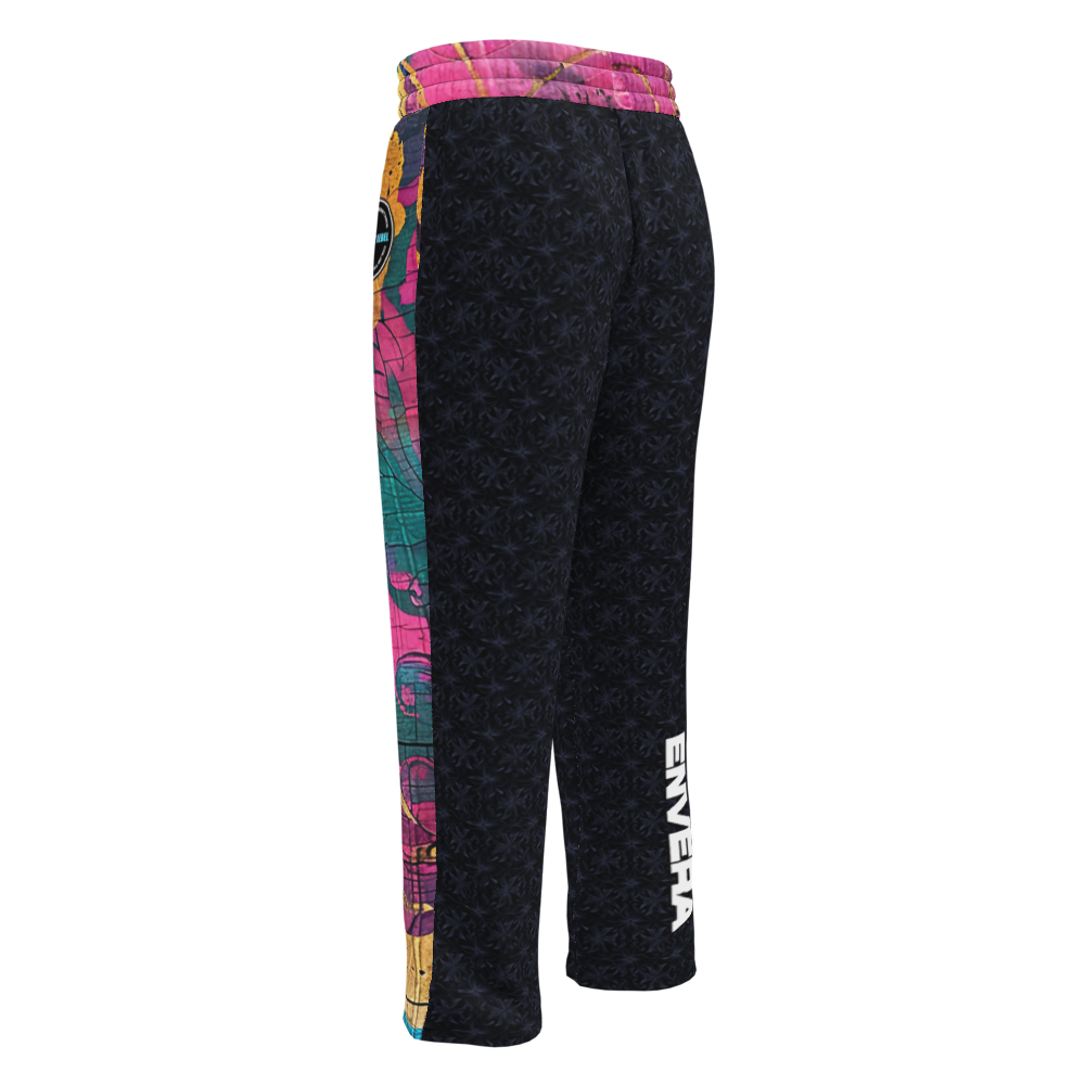 Vibrant abstract unisex Wide-leg joggers, colorful streetwear joggers, bold art joggers, graphic hoodie