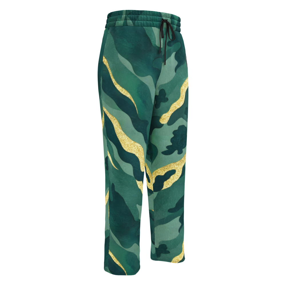 VIBRANT REBEL Floral camouflage unisex Wide-leg joggers, bold streetwear joggers, colorful camo design