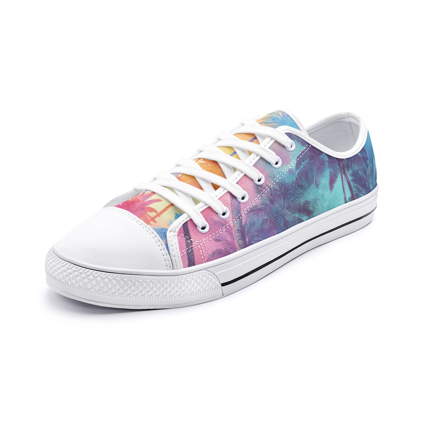 ENVERA Unisex Low Top Canvas Shoes “West Coast Glow” | Tropical Gradient Sneakers