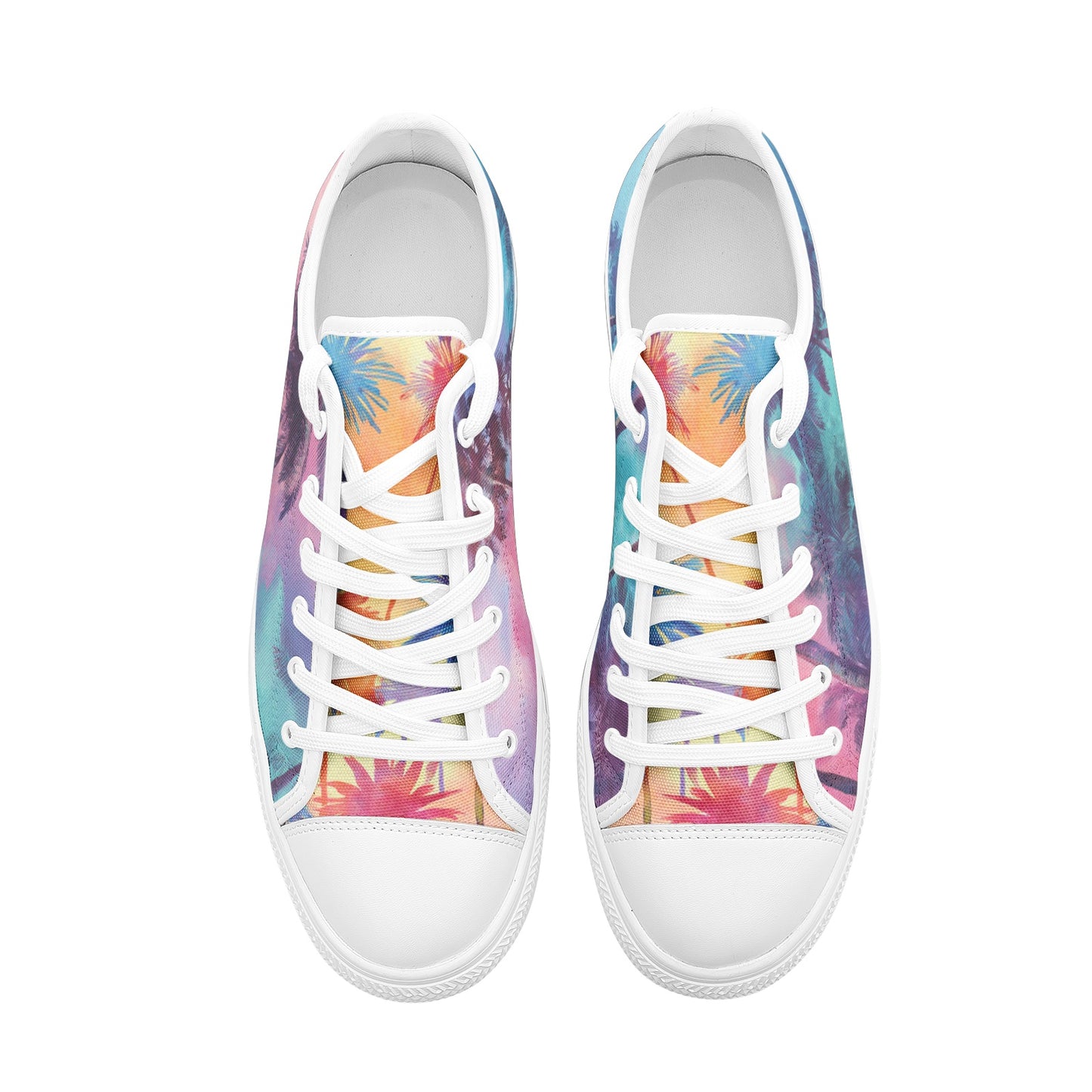 ENVERA Unisex Low Top Canvas Shoes “West Coast Glow” | Tropical Gradient Sneakers