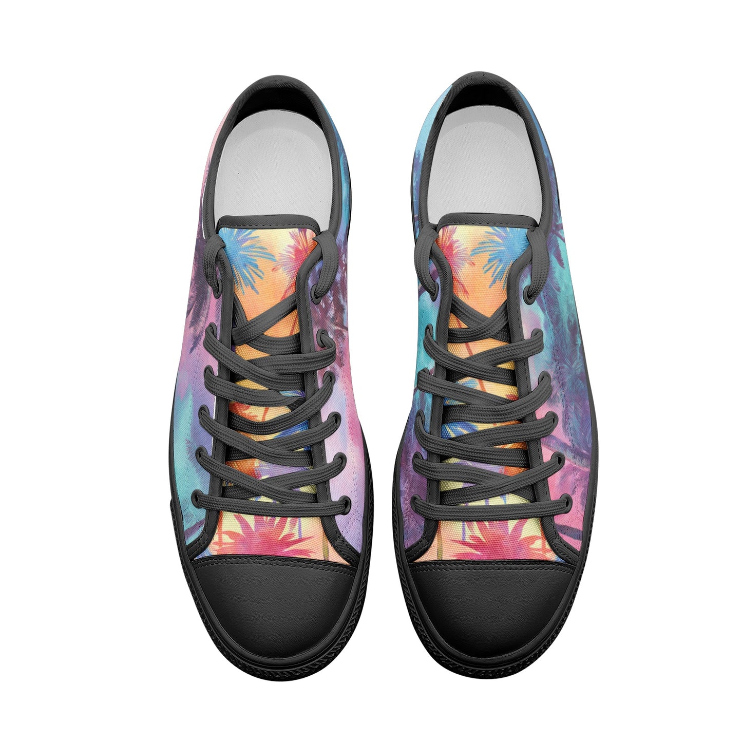 ENVERA Unisex Low Top Canvas Shoes “West Coast Glow” | Tropical Gradient Sneakers