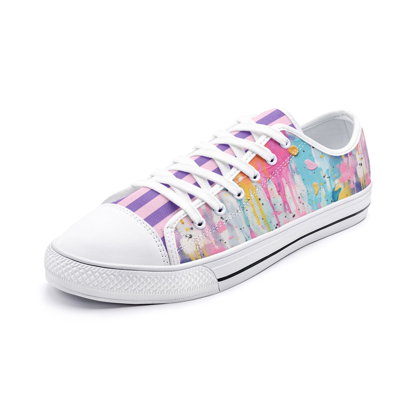 ENVERA Unisex Low Top Canvas Shoes "Art District" | Color Splash Sneakers | Modern Canvas Shoes | Vivid Designer Shoes