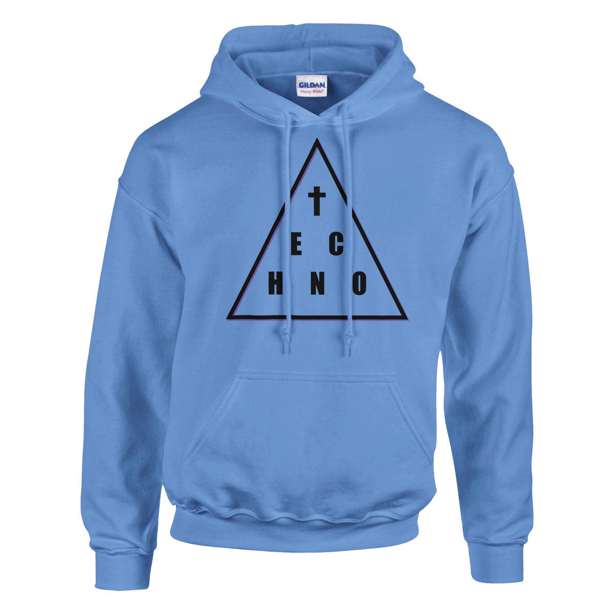 Unisex Techno Angels hoodie with cloud DJ girls mixing techno music, EDM festival-inspired streetwear graphic