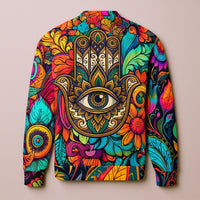 INNER VISION Hamsa Hand Bomber Jacket