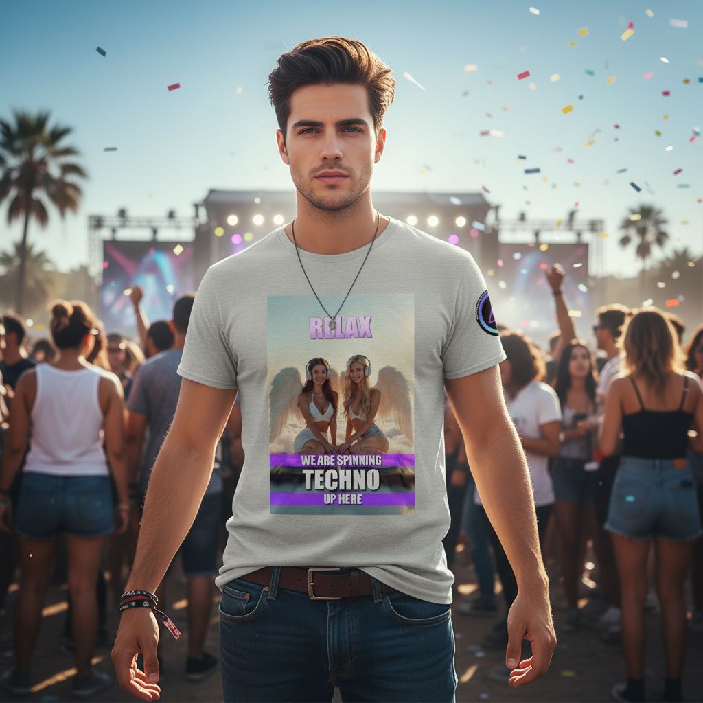 Heavenly Techno Angels T-Shirt | Cloud DJ Girls | Rave & EDM Lover Gift