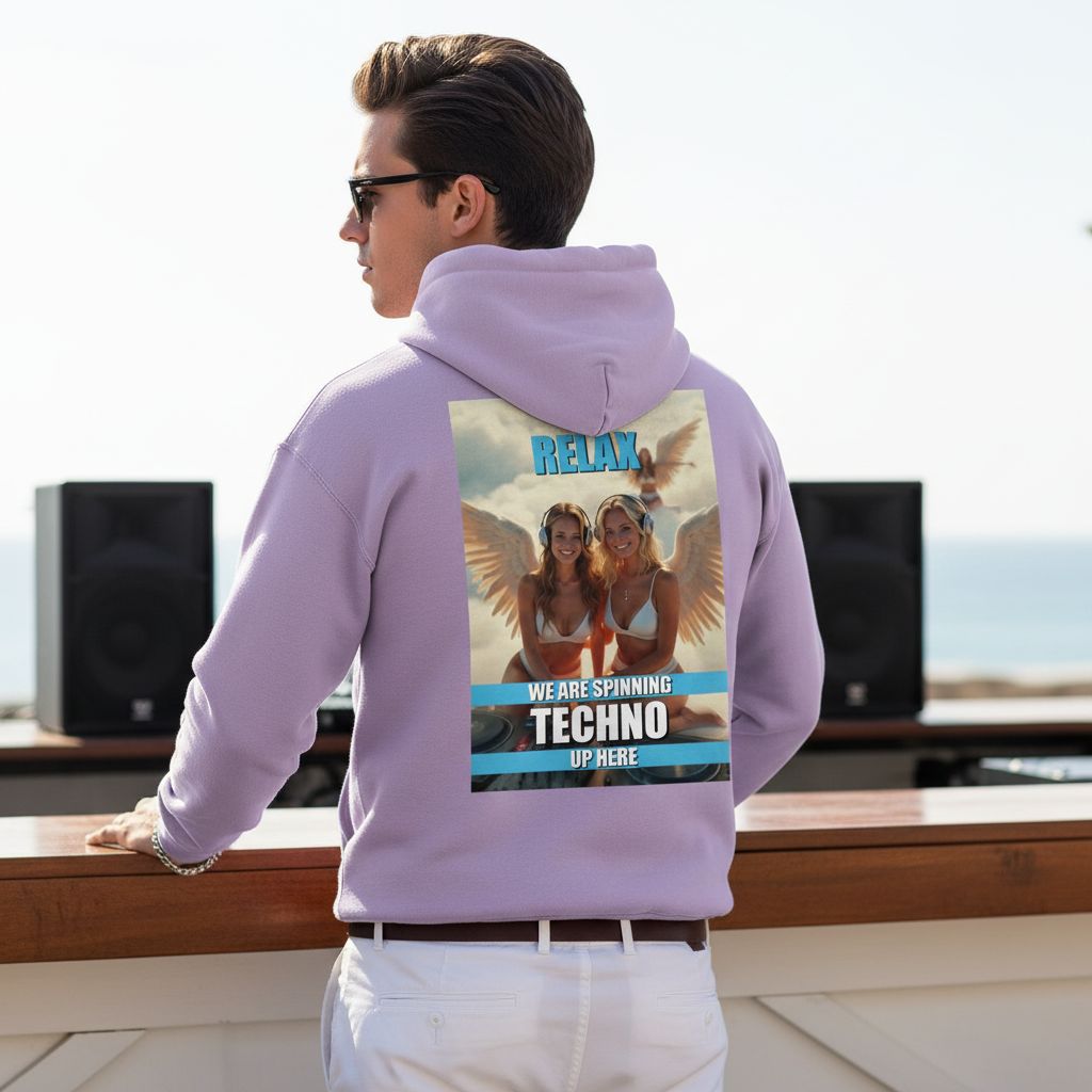 V - Heavenly Techno Angels Hoodie | Cloud DJ Girls | Rave & EDM Lover Gift