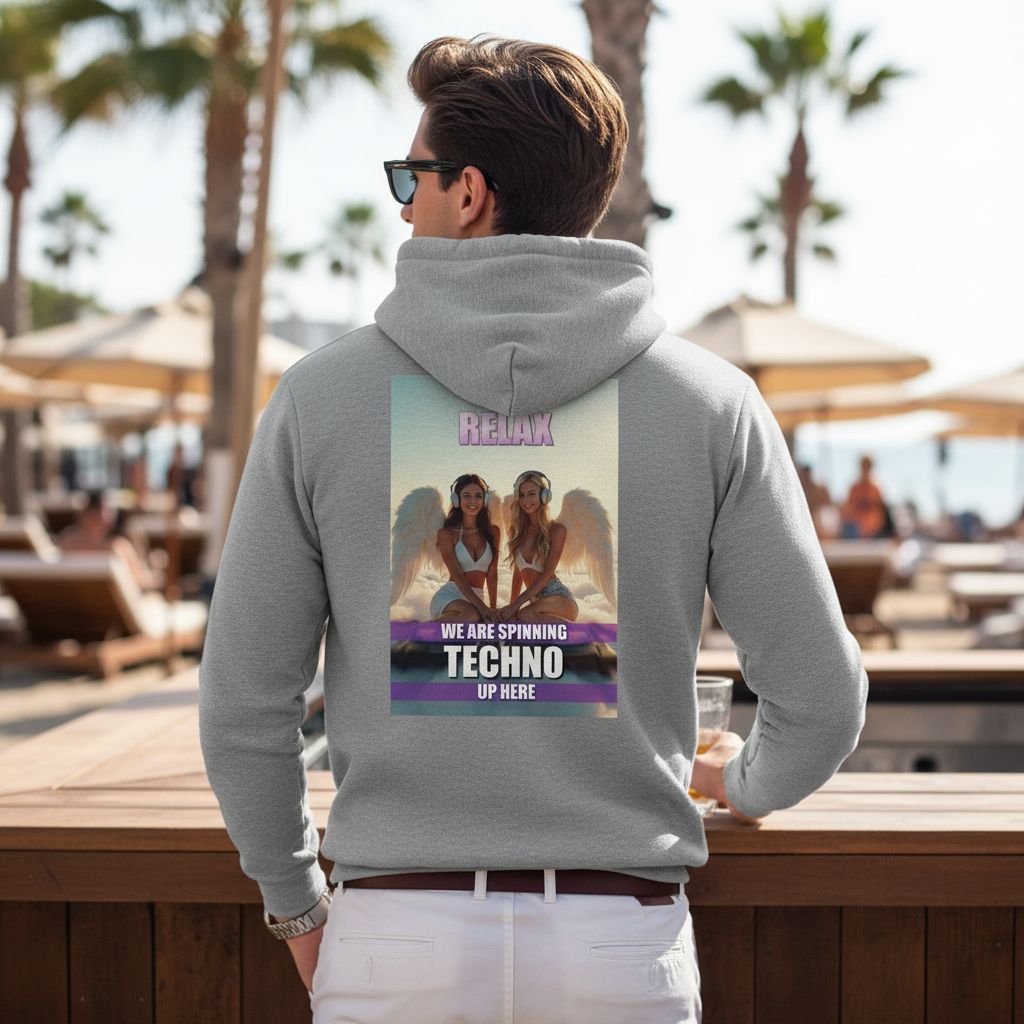 V - Heavenly Techno Angels Hoodie | Cloud DJ Girls | Rave & EDM Lover Gift