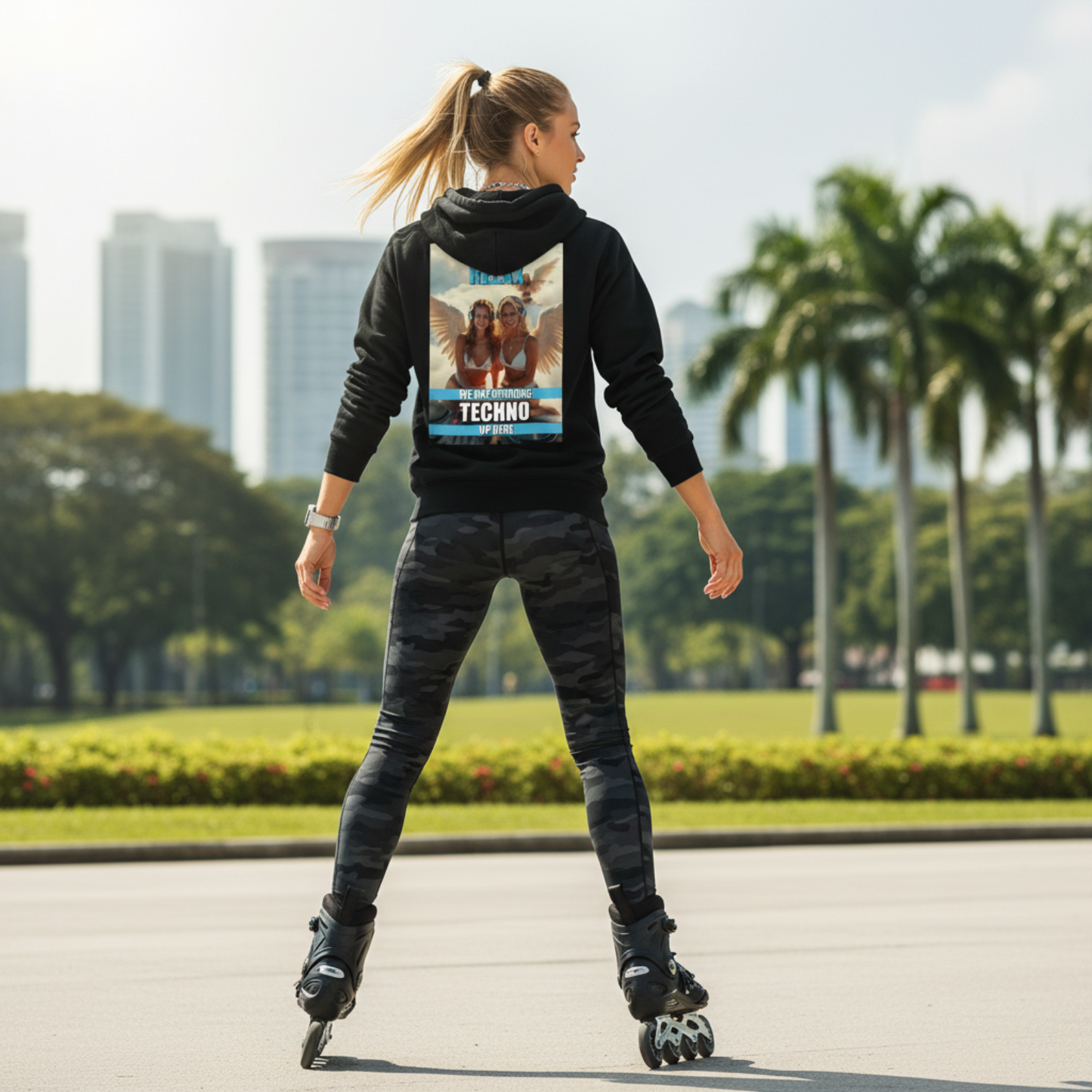 V - Heavenly Techno Angels Hoodie | Cloud DJ Girls | Rave & EDM Lover Gift
