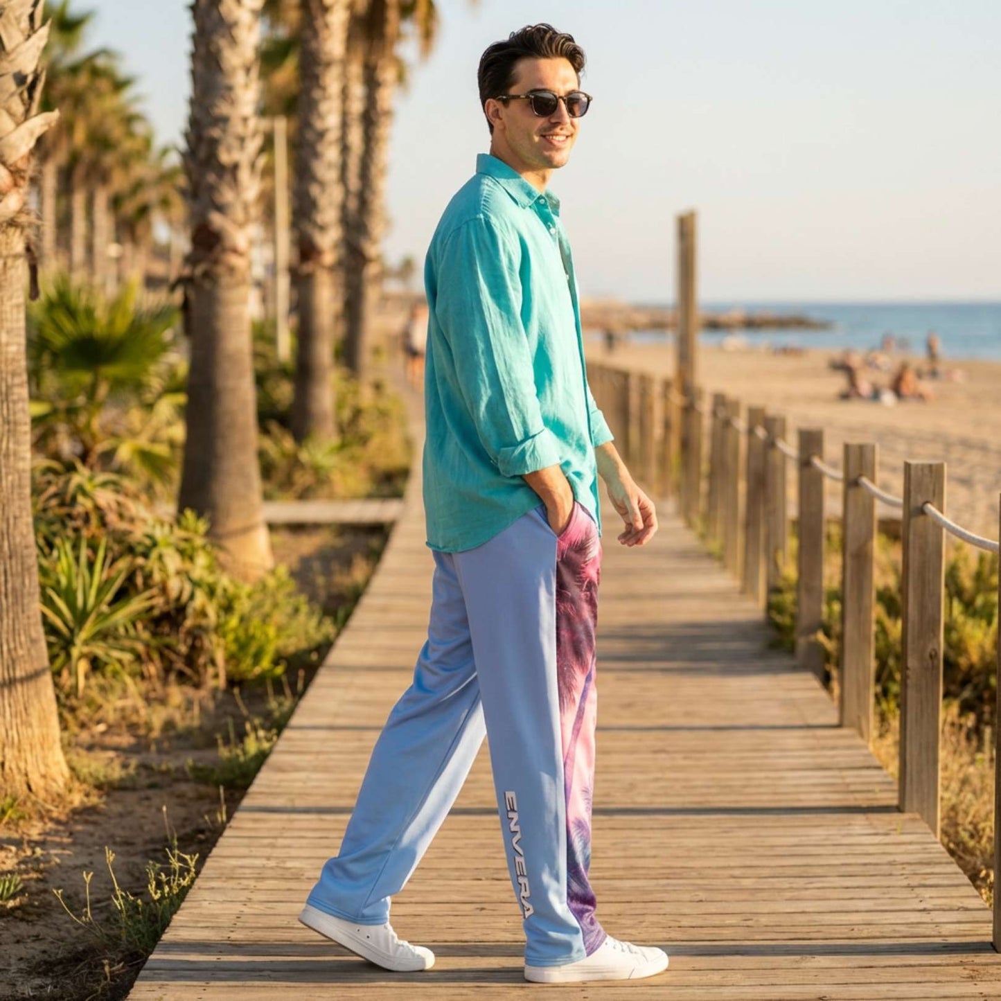 California Love Wide-leg joggers | Streetwear Unisex Wide-leg joggers | Vaporwave Aesthetic