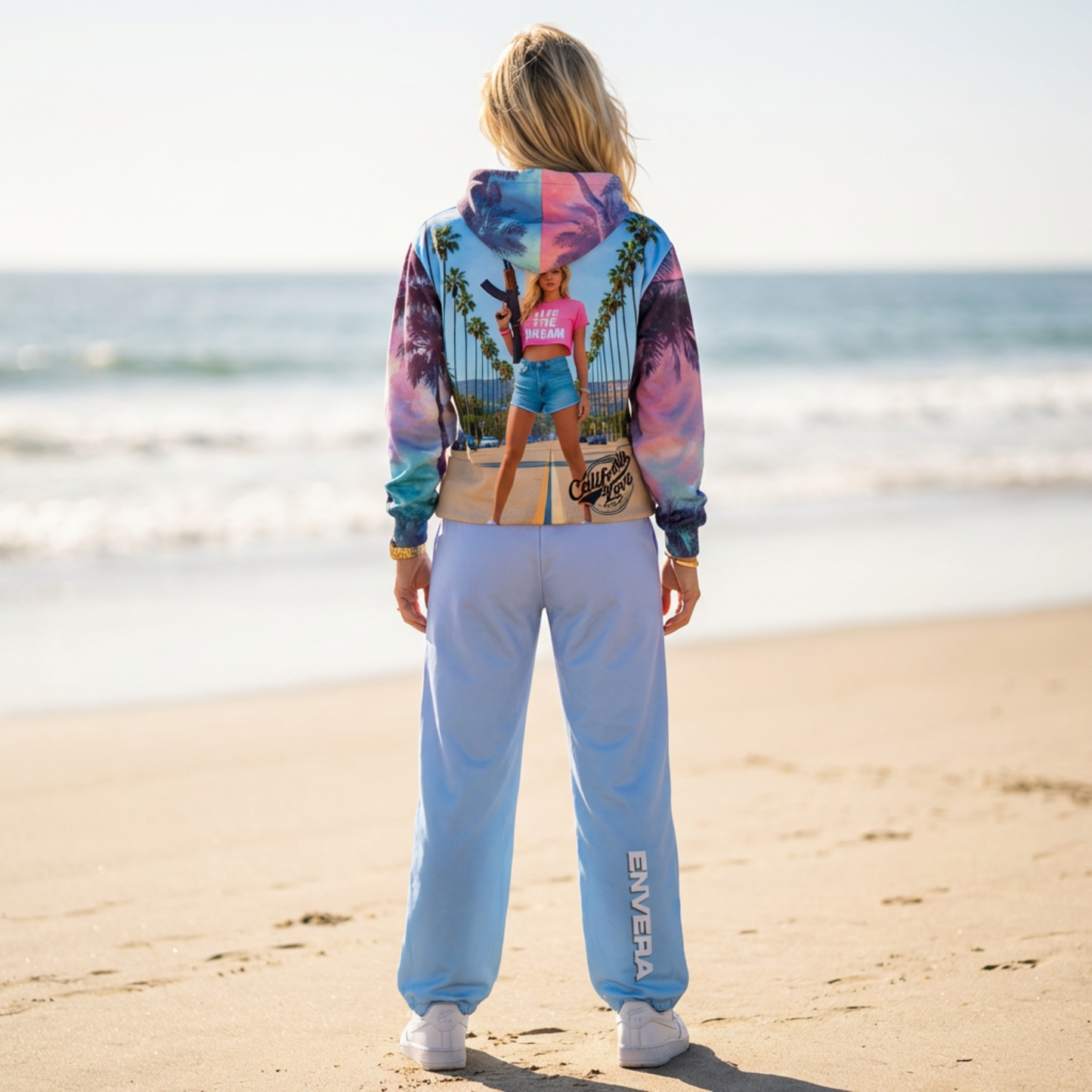 California Love Wide-leg joggers | Streetwear Unisex Wide-leg joggers | Vaporwave Aesthetic