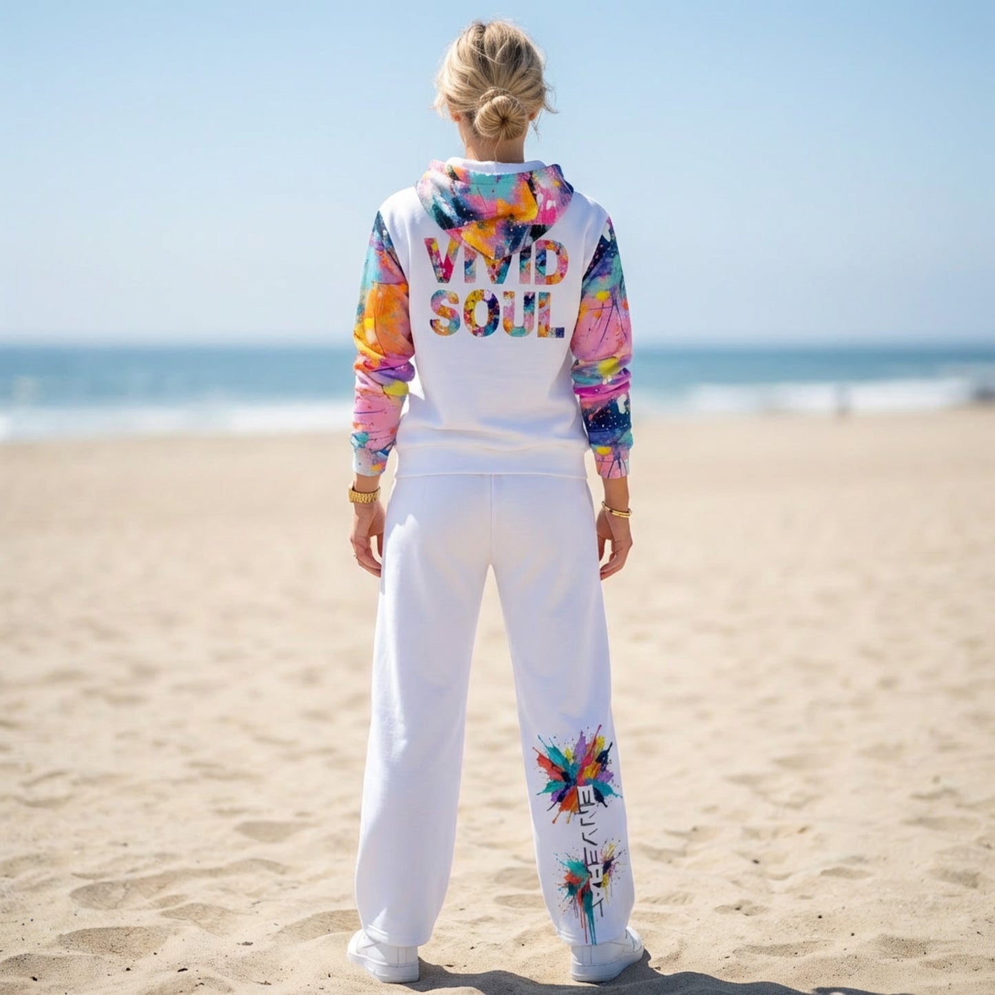 VIVID SOUL paint splatter wide-leg joggers - colorful streetwear for bold personalities | Vibrant Unisex Joggers