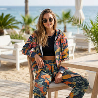 VIBRANT REBEL Floral Camouflage Wide-Leg Joggers